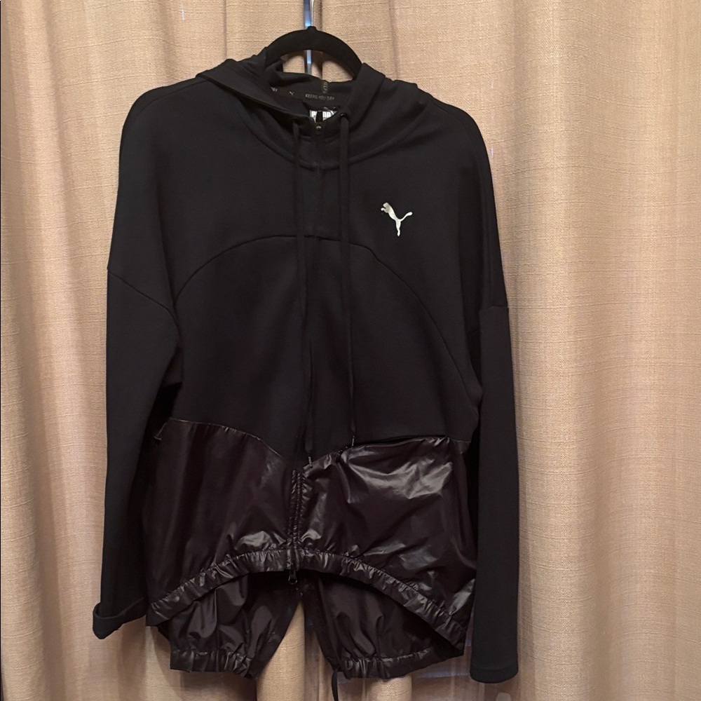 Puma Black and Gray Hooded Jacket